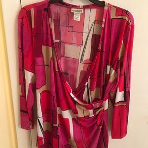 CHICO'S front wrap magenta colored blouse size 2
